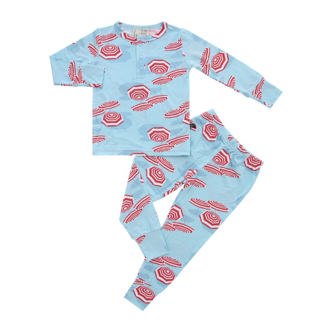 Two-Piece Set in Beach Club Coral Surf Blue