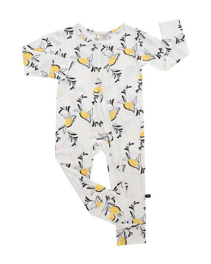 Amalfi Coast Lemon White Zippered Romper
