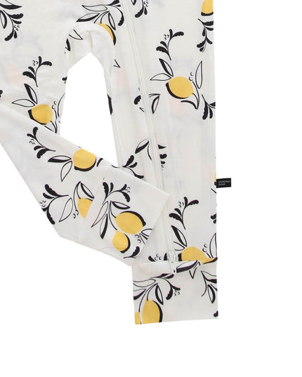 Amalfi Coast Lemon White Zippered Romper